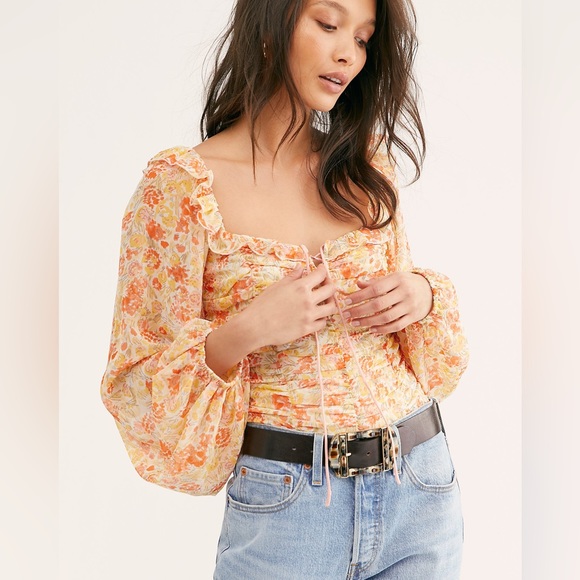 Free People Tops - Free People Mabel Printed Blouse Top